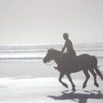 Cavalier sur une plage de Bretagne